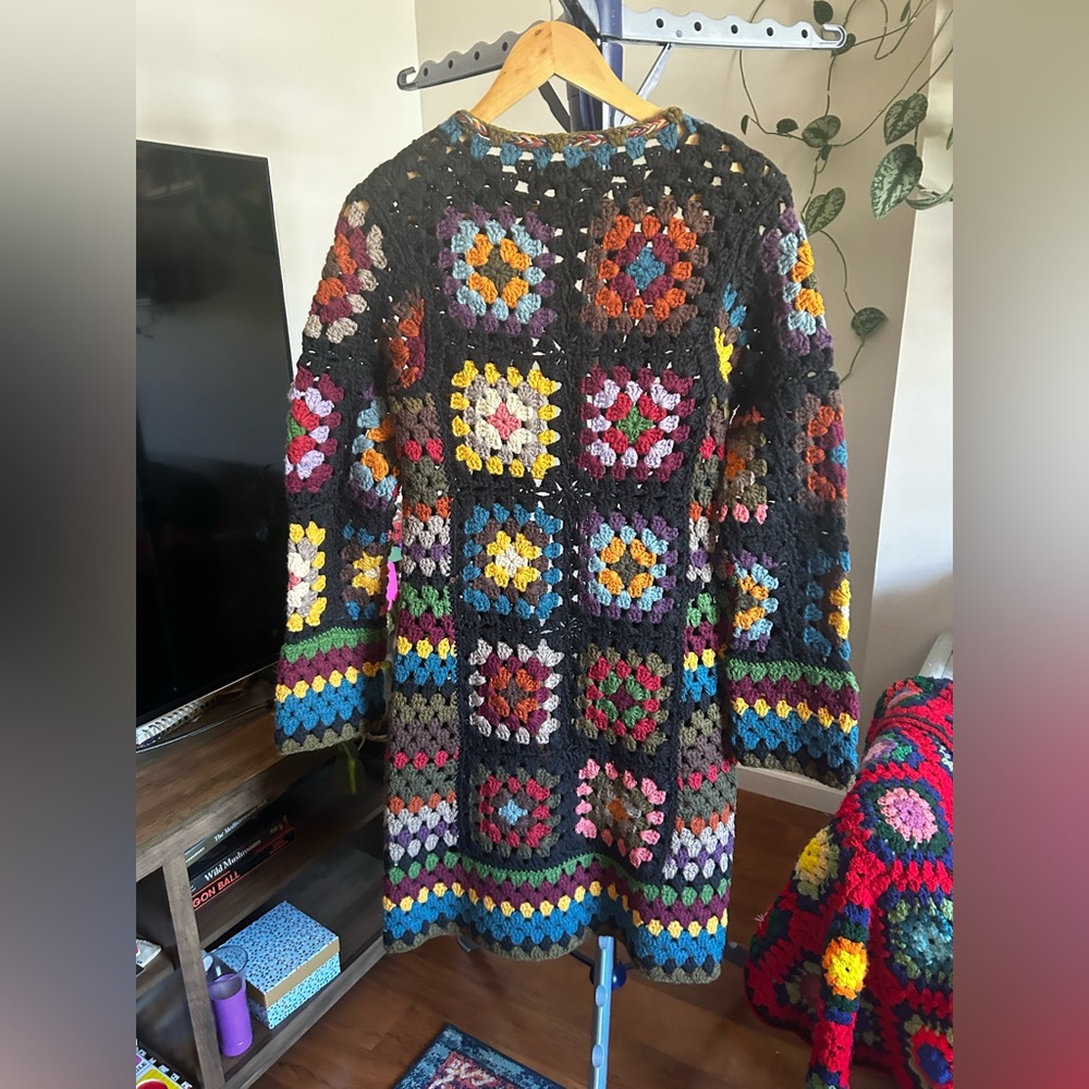 NWT Lucky Brand Crocheted Long Sweater - Picture 2 of 8